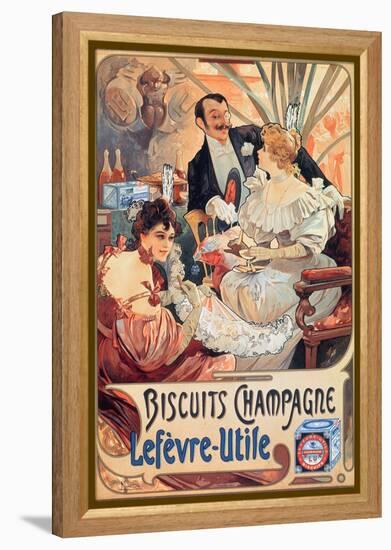 Poster Advertising 'Lefevre-Utile' Champagne Biscuits, 1896-Alphonse Mucha-Framed Premier Image Canvas
