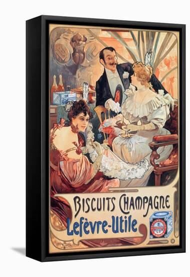 Poster Advertising 'Lefevre-Utile' Champagne Biscuits, 1896-Alphonse Mucha-Framed Premier Image Canvas