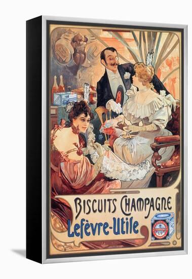 Poster Advertising 'Lefevre-Utile' Champagne Biscuits, 1896-Alphonse Mucha-Framed Premier Image Canvas