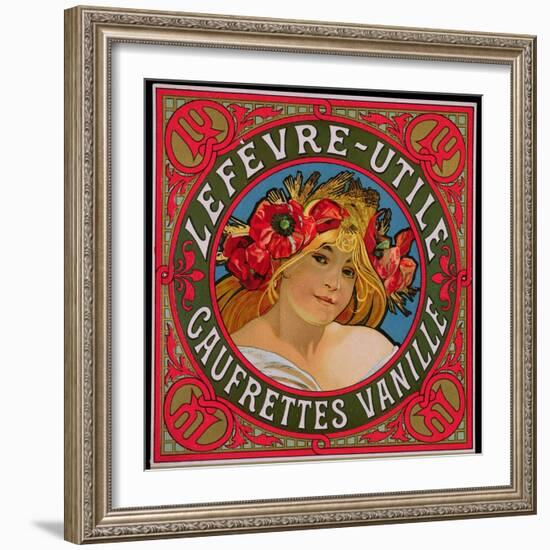 Poster Advertising 'Lefevre-Utile Gauffrettes Vanille', 1897-Alphonse Mucha-Framed Giclee Print