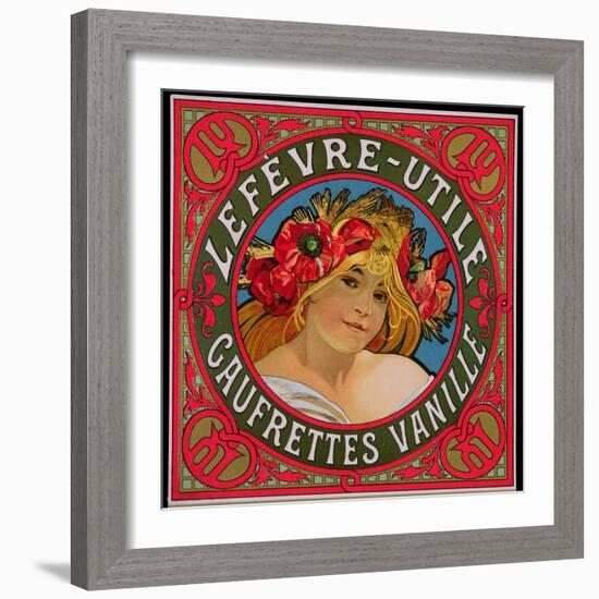 Poster Advertising 'Lefevre-Utile Gauffrettes Vanille', 1897-Alphonse Mucha-Framed Giclee Print