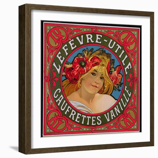 Poster Advertising 'Lefevre-Utile Gauffrettes Vanille', 1897-Alphonse Mucha-Framed Giclee Print