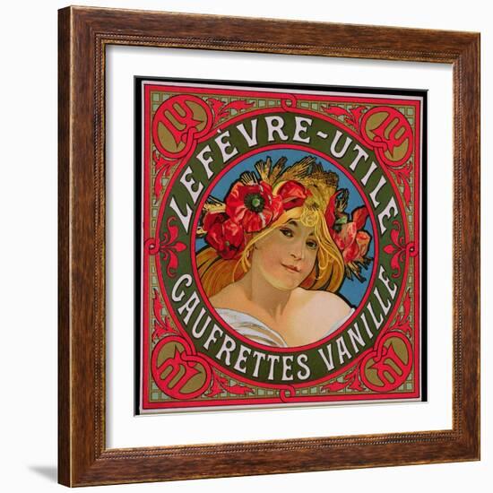 Poster Advertising 'Lefevre-Utile Gauffrettes Vanille', 1897-Alphonse Mucha-Framed Giclee Print