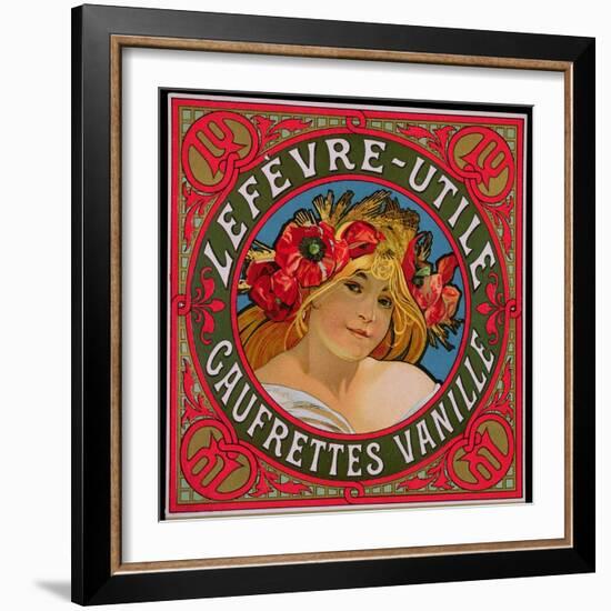 Poster Advertising 'Lefevre-Utile Gauffrettes Vanille', 1897-Alphonse Mucha-Framed Giclee Print