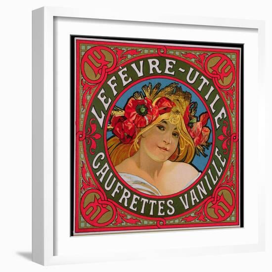 Poster Advertising 'Lefevre-Utile Gauffrettes Vanille', 1897-Alphonse Mucha-Framed Giclee Print