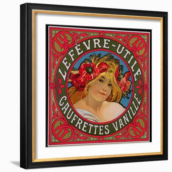 Poster Advertising 'Lefevre-Utile Gauffrettes Vanille', 1897-Alphonse Mucha-Framed Giclee Print