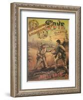 Poster Advertising 'Love Tobacco' Manufactured by Myers Bros. and Co., Richmond, Virginia, 1867-null-Framed Giclee Print
