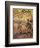 Poster Advertising 'Love Tobacco' Manufactured by Myers Bros. and Co., Richmond, Virginia, 1867-null-Framed Giclee Print