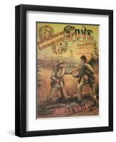 Poster Advertising 'Love Tobacco' Manufactured by Myers Bros. and Co., Richmond, Virginia, 1867-null-Framed Giclee Print