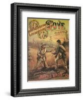 Poster Advertising 'Love Tobacco' Manufactured by Myers Bros. and Co., Richmond, Virginia, 1867-null-Framed Giclee Print