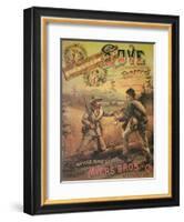 Poster Advertising 'Love Tobacco' Manufactured by Myers Bros. and Co., Richmond, Virginia, 1867-null-Framed Giclee Print
