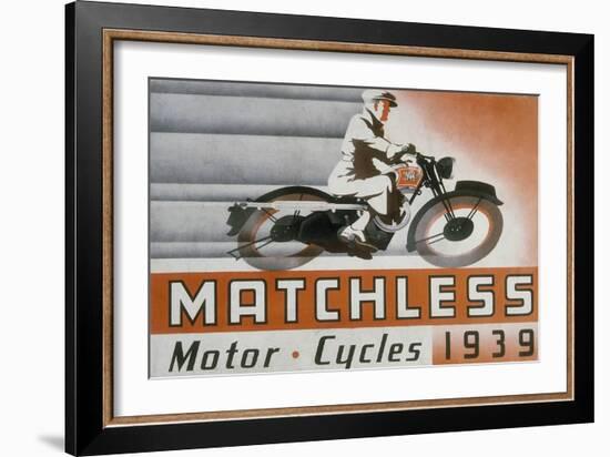 Poster Advertising Matchless Motor Bikes, 1939-null-Framed Giclee Print