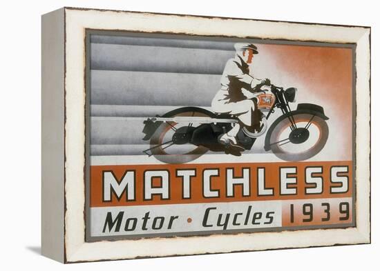 Poster Advertising Matchless Motor Bikes, 1939-null-Framed Premier Image Canvas