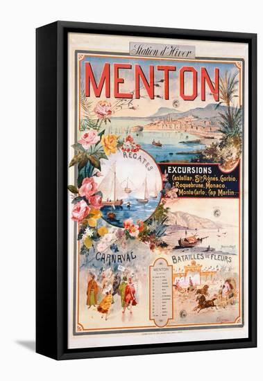 Poster Advertising Menton as a Winter Resort-V. Nozeran-Framed Premier Image Canvas