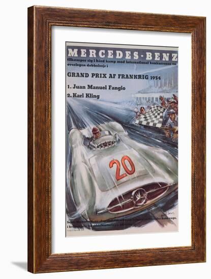 Poster Advertising Mercedes-Benz Motor Cars, 1954-null-Framed Giclee Print