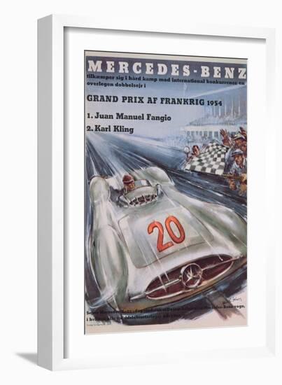 Poster Advertising Mercedes-Benz Motor Cars, 1954-null-Framed Giclee Print