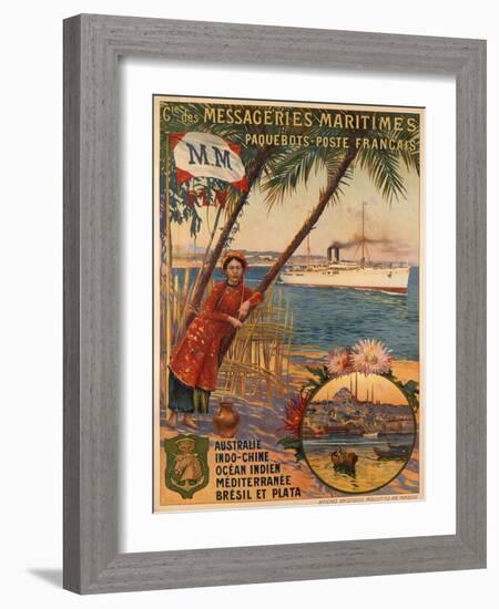 Poster Advertising Messageries Maritimes-null-Framed Photographic Print