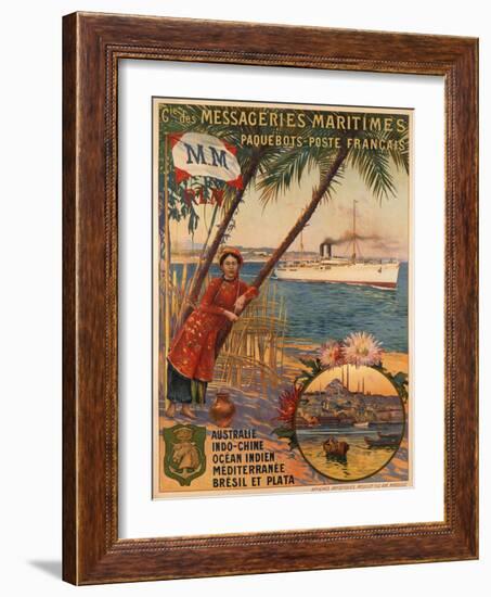 Poster Advertising Messageries Maritimes-null-Framed Photographic Print