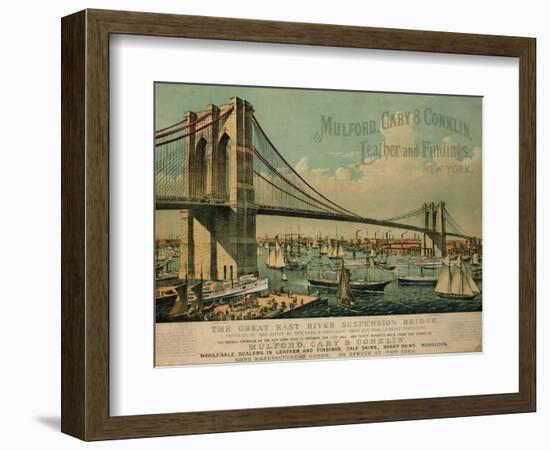 Poster Advertising 'Mulford, Cary and Conklin Leather and Findings', 1877-Currier & Ives-Framed Giclee Print