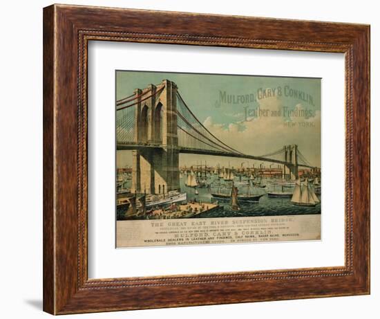 Poster Advertising 'Mulford, Cary and Conklin Leather and Findings', 1877-Currier & Ives-Framed Giclee Print