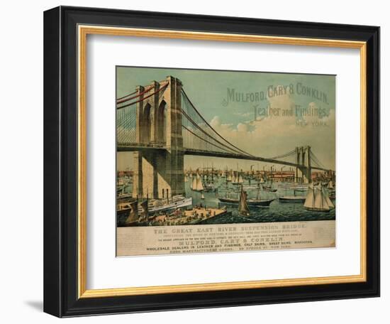 Poster Advertising 'Mulford, Cary and Conklin Leather and Findings', 1877-Currier & Ives-Framed Giclee Print