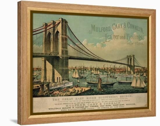 Poster Advertising 'Mulford, Cary and Conklin Leather and Findings', 1877-Currier & Ives-Framed Premier Image Canvas