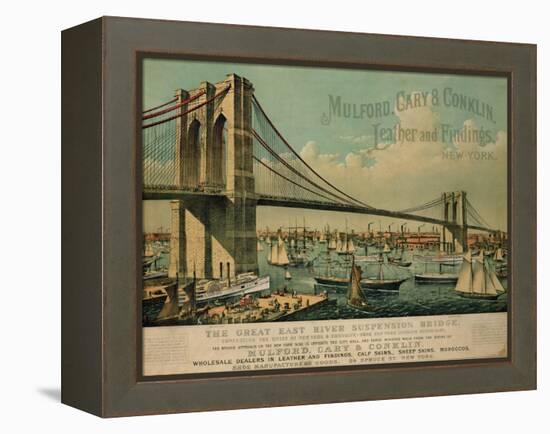 Poster Advertising 'Mulford, Cary and Conklin Leather and Findings', 1877-Currier & Ives-Framed Premier Image Canvas