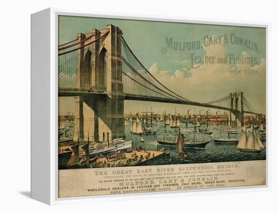 Poster Advertising 'Mulford, Cary and Conklin Leather and Findings', 1877-Currier & Ives-Framed Premier Image Canvas