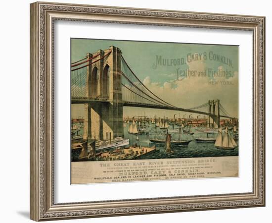 Poster Advertising 'Mulford, Cary and Conklin Leather and Findings', 1877-Currier & Ives-Framed Giclee Print
