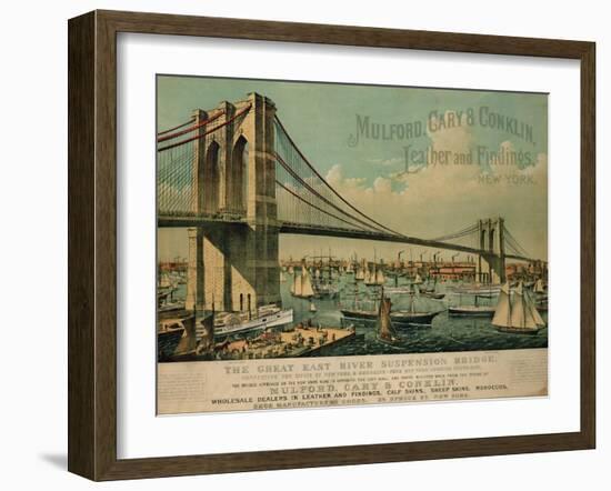 Poster Advertising 'Mulford, Cary and Conklin Leather and Findings', 1877-Currier & Ives-Framed Giclee Print