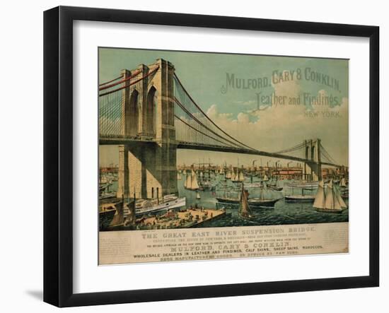 Poster Advertising 'Mulford, Cary and Conklin Leather and Findings', 1877-Currier & Ives-Framed Giclee Print