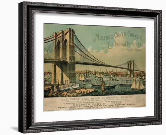 Poster Advertising 'Mulford, Cary and Conklin Leather and Findings', 1877-Currier & Ives-Framed Giclee Print