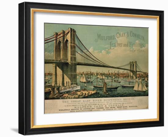 Poster Advertising 'Mulford, Cary and Conklin Leather and Findings', 1877-Currier & Ives-Framed Giclee Print