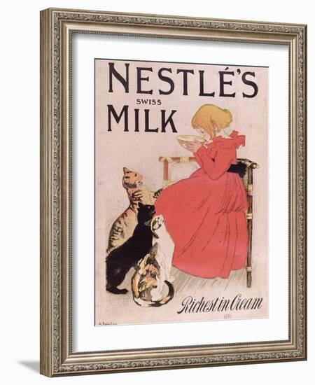 Poster Advertising Nestle's Swiss Milk, Late 19th Century-Théophile Alexandre Steinlen-Framed Giclee Print