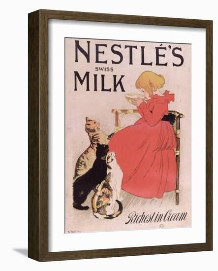 Poster Advertising Nestle's Swiss Milk, Late 19th Century-Théophile Alexandre Steinlen-Framed Giclee Print