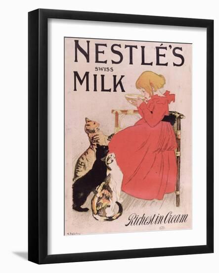 Poster Advertising Nestle's Swiss Milk, Late 19th Century-Théophile Alexandre Steinlen-Framed Giclee Print