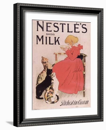 Poster Advertising Nestle's Swiss Milk, Late 19th Century-Théophile Alexandre Steinlen-Framed Giclee Print