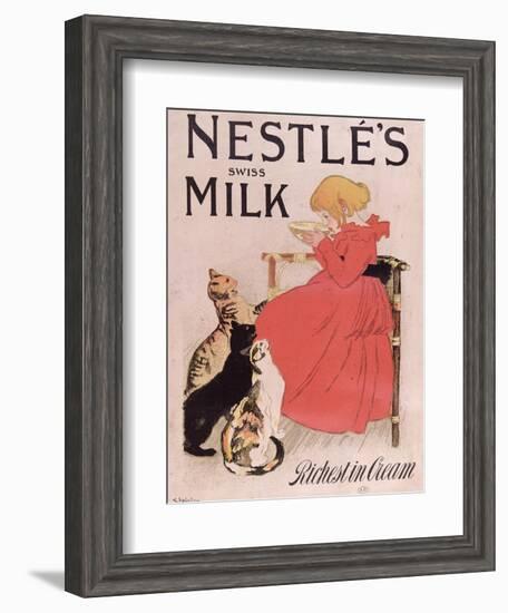 Poster Advertising Nestle's Swiss Milk, Late 19th Century-Théophile Alexandre Steinlen-Framed Giclee Print