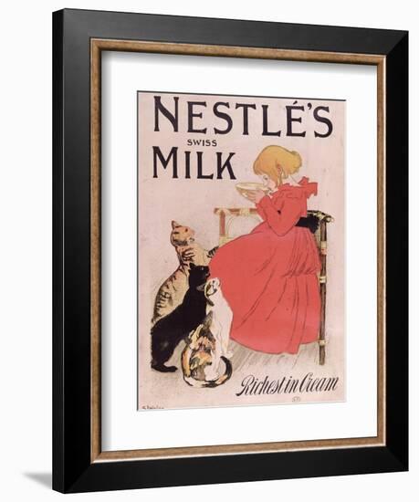 Poster Advertising Nestle's Swiss Milk, Late 19th Century-Théophile Alexandre Steinlen-Framed Giclee Print