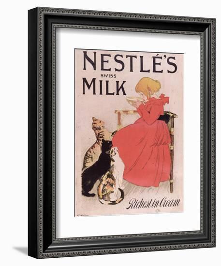 Poster Advertising Nestle's Swiss Milk, Late 19th Century-Théophile Alexandre Steinlen-Framed Giclee Print