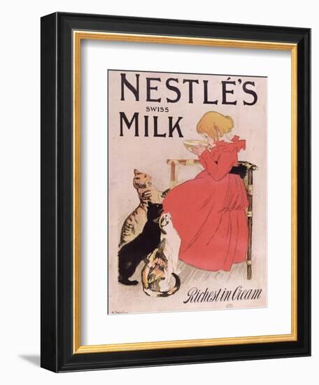 Poster Advertising Nestle's Swiss Milk, Late 19th Century-Théophile Alexandre Steinlen-Framed Giclee Print