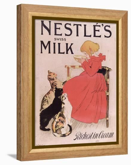 Poster Advertising Nestle's Swiss Milk, Late 19th Century-Théophile Alexandre Steinlen-Framed Premier Image Canvas