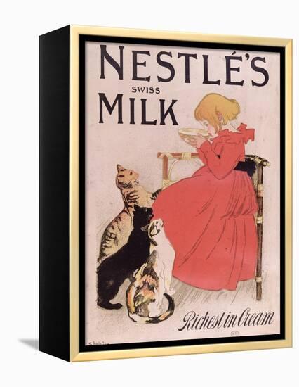 Poster Advertising Nestle's Swiss Milk, Late 19th Century-Théophile Alexandre Steinlen-Framed Premier Image Canvas