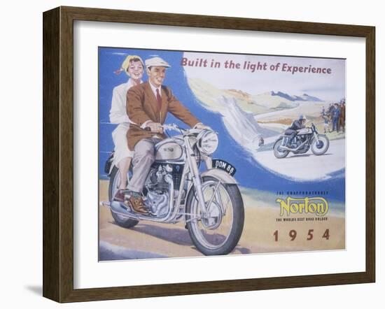 Poster Advertising Norton Motor Bikes, 1954-null-Framed Giclee Print