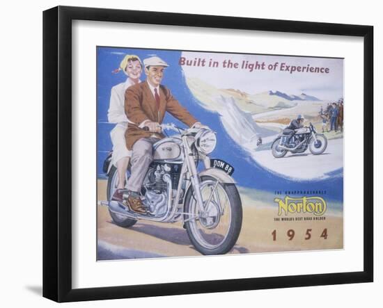 Poster Advertising Norton Motor Bikes, 1954-null-Framed Giclee Print