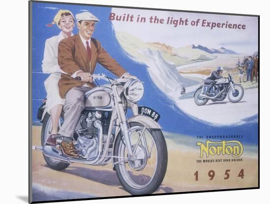 Poster Advertising Norton Motor Bikes, 1954-null-Mounted Giclee Print