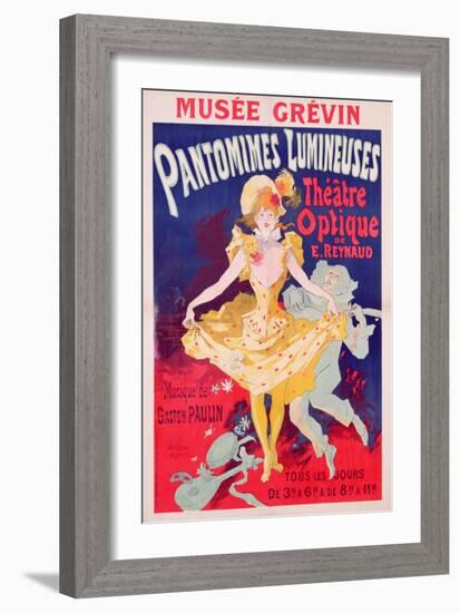 Poster Advertising 'Pantomimes Lumineuses, Theatre Optique de E. Reynaud' at the Musee Grevin, 1892-Jules Chéret-Framed Giclee Print