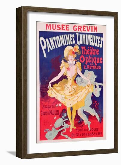 Poster Advertising 'Pantomimes Lumineuses, Theatre Optique de E. Reynaud' at the Musee Grevin, 1892-Jules Chéret-Framed Giclee Print
