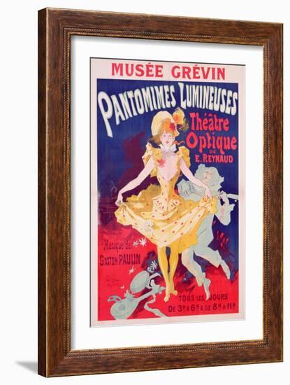 Poster Advertising 'Pantomimes Lumineuses, Theatre Optique de E. Reynaud' at the Musee Grevin, 1892-Jules Chéret-Framed Giclee Print