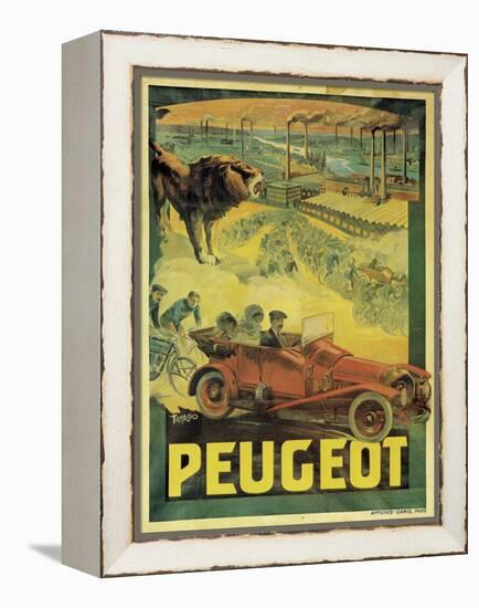 Poster Advertising Peugeot Cars, c.1908-Francisco Tamagno-Framed Premier Image Canvas